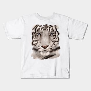 White Tiger Face Painting Kids T-Shirt